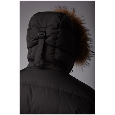 Пуховик зимний с меховой опушкой AA91410 (Igor Plaxa) АА91210, цвет матовый чёрный