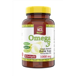 Ncs Ncs Омега-3 со вкусом лимона, рыбий жир, 1000 мг витамина D, витамина К, витамина Е, 60 мягких таблеток