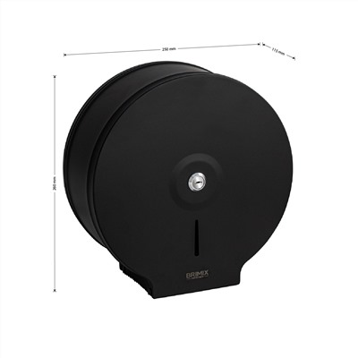 BRIMIX - Диспенсер для туалетной бумаги, с ключом - барабан, нержавеющая матовая сталь черного цвета  ( 9920)