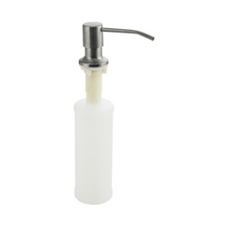 Brimix - Дозатор для жидкого мыла и моющих средств, матовый хром, врезной, под раковину, пластиковый, 300 мл,  ( 6281)