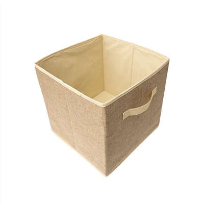 Короб-кубик для хранения "Лен", 30х30х30 см, бежевый
