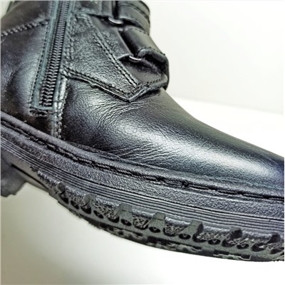 Кангфу ботинки черные кожа