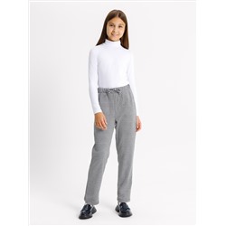 Школьные брюки для девочек с паттерном черно-белая "гусиная лапка"