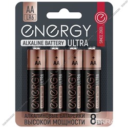 Батарейка ENERGY ULTRA "Alkaline" LR6- 8 штук пальчиковые батарейки, блистер (48)