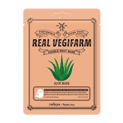 [FORTHESKIN] Тканевая маска для лица АЛОЭ FORTHESKIN SUPER FOOD REAL VEGIFARM DOUBLE SHOT MASK - Aloe Mask, 23 мл