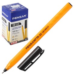 Ручка масляная, пишущий узел 1,0 мм, игольчатая, одноразовая, цвет чернил черный Triangle Pensan 1599470