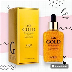 ANJО Professional. Сыворотка омолаживающая с биозолотом, 24K GOLD PRIME AMPOULE, 90 мл.