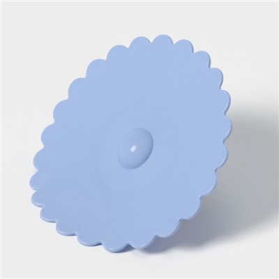 Крышка-непроливайка силиконовая Доляна «Лимон», d=11 см, цвет голубой