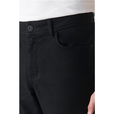 Мужские черные однотонные потертые джинсовые брюки узкого кроя из лайкры A22y3531