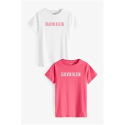 Calvin Klein Pink Slogan T-Shirts 2 Pack
