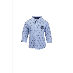 Рубашка в полоску темно-синего цвета из 100% хлопка для маленьких мальчиков и детей 92M1AVD81