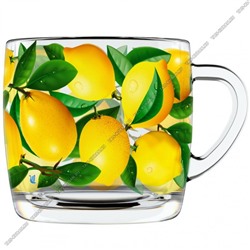 Кружка б/уп 300мл "Лимоны" круг.деколь (ф.цилиндр) (12)