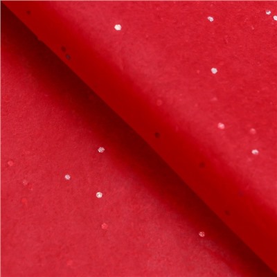 Бумага упаковочная тишью, "Конфетти", красная, 50 х 66 см