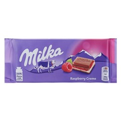 Шоколадная плитка Milka Raspberry Crème, 100 г