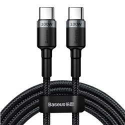 Кабель Baseus Cafule PD2.0 100W flash charging USB For Type-C cable (20V 5A)2m (CATKLF-ALG1) - Gray+Black