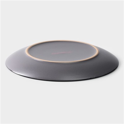 Тарелка десертная керамическая Доляна «Ваниль», d=19,5 см, цвет серый
