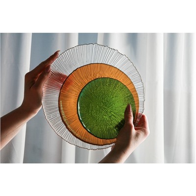 Тарелка - блюдо подстановочное «Фейверк», d=27 см, цвет прозрачный