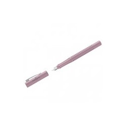 Ручка перьевая Faber-Castell "Grip 2010" синяя, F=0,6мм, трехгран., дымчато-розовый корпус