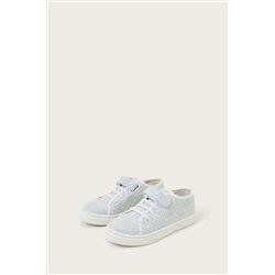 Monsoon Blue Heart Lace Trainers