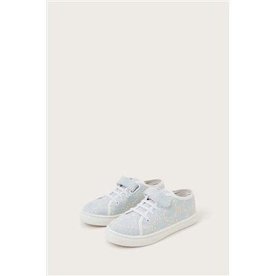 Monsoon Blue Heart Lace Trainers