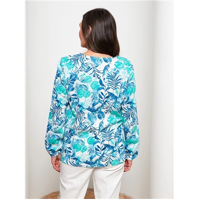 LC Waikiki Женская блузка с цветочным принтом и воротником-стойкой с длинными рукавами