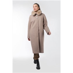 02-2930 Пальто женское утепленное Микроворса бежевый