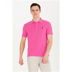 Мужская розовая базовая футболка с воротником-поло Неожиданная скидка в корзине