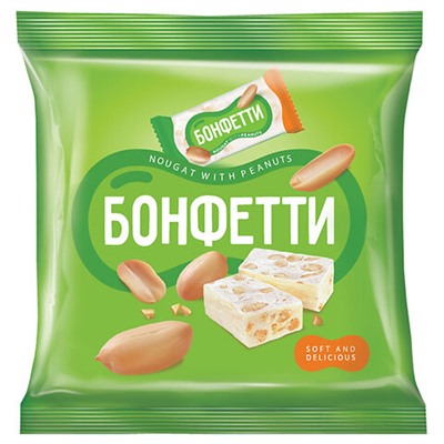 Конфеты БОНФЕТТИ из ванильной нуги с арахисом, 500 г, ВК292