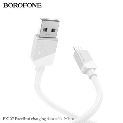 Кабель USB - Micro BOROFONE BX107 (белый) 1м