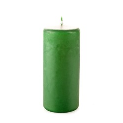 Свеча пеньковая, 5х11 см, зелёная, время горения 25 ч