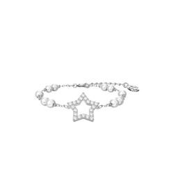 Pulsera con cristales Swarovski Stella - Plateado y blanco