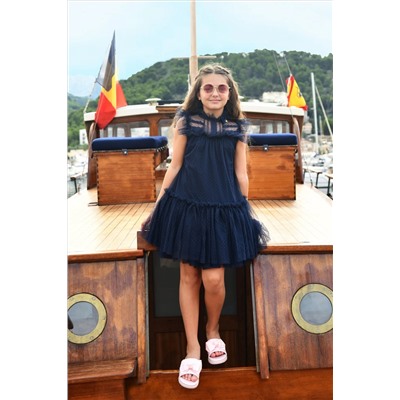 Angels Face Blue Andrea Spotted Tulle Dress