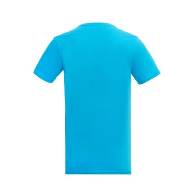 Футболка мужская, цвет голубой, принт МИКС, размер S