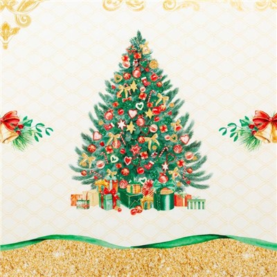 Скатерть новогодняя Этель "Golden Christmas" Скатерть новогодняя 150*220 +/-3см с ГМВО, 100%хл, 190г/м2