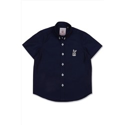 Темно-синяя детская рубашка из 100% хлопка с короткими рукавами и воротником на пуговицах Pierre DK2005055016007