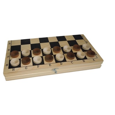 Шашки деревянные, настольная игра, с доской 29 х 29 см, d фишки-2.6 см, h-0.9 см