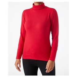 Rotes Langarmshirt Janina, Rollkragen