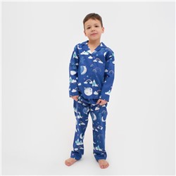 Пижама детская (рубашка, брюки) KAFTAN "Луна" р. 98-104, синий