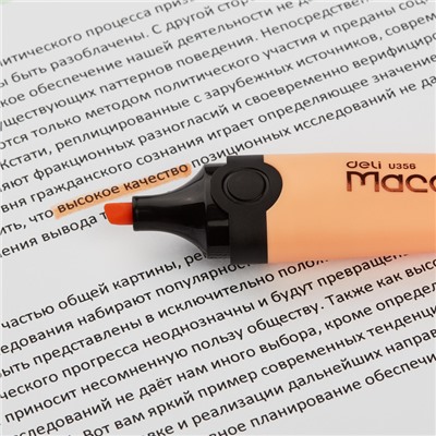 Маркер текстовыделитель Macaron, скошенный наконечник, 1-5 мм, оранжевый
