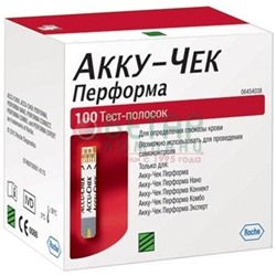 Тест-полоски для глюкометра " Акку-Чек Перформа" 100