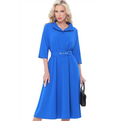 Синее вечернее платье с карманами