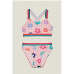 Angels By Accessorize Girls Pink Flower Bikini Set