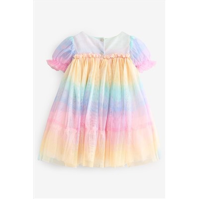 Multi Rainbow Mesh Dress (3mths-7yrs)