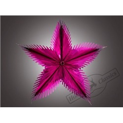 Звезда из фольги "Звездное небо" блестящая фуксия, 60 см
