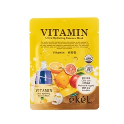EKEL Vitamin Ultra Hydrating Essence Mask Тканевая маска для лица с витаминами 25мл