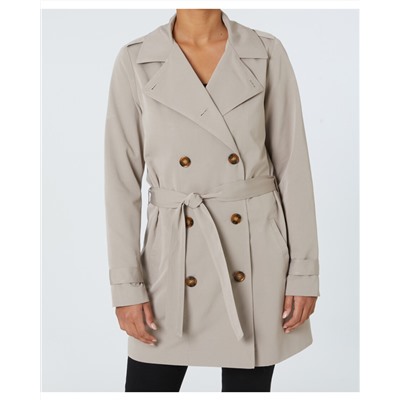 Naturfarbener Trenchcoat Janina, mit Gürtel