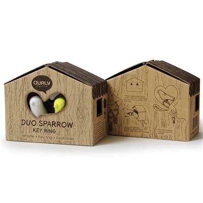 Держатель для ключей Duo Sparrow, коричневый/белый/желтый