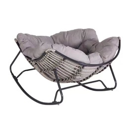 Кресло-качалка с подставкой "Нирвана", 98*80*102 см, серый ДоброСад