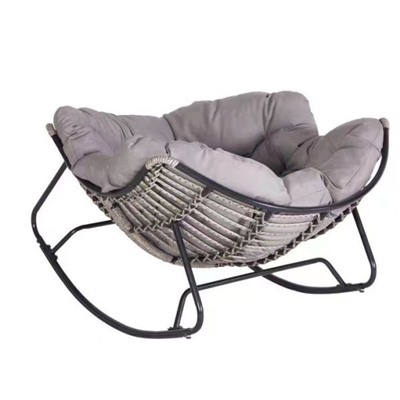 Кресло-качалка с подставкой "Нирвана", 98*80*102 см, серый ДоброСад
