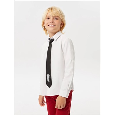 Поплиновая рубашка с длинными рукавами для мальчика LC Waikiki и галстук с принтом Ататюрк